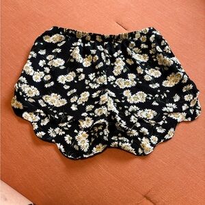 La Hearts Black Floral High Waist Shorts